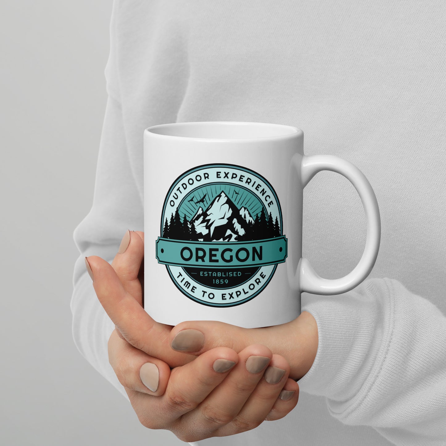 OREGON - OUTDOOR EXPERIENCE - White glossy mug