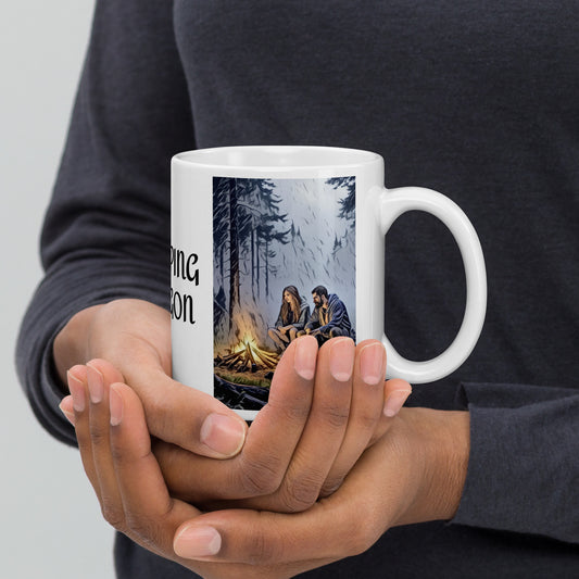 Camping Oregon - White glossy mug