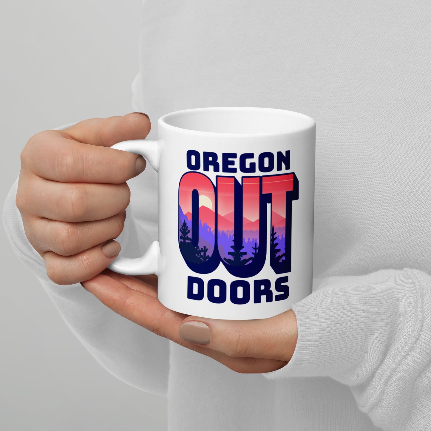 Oregon Out Doors - White glossy mug