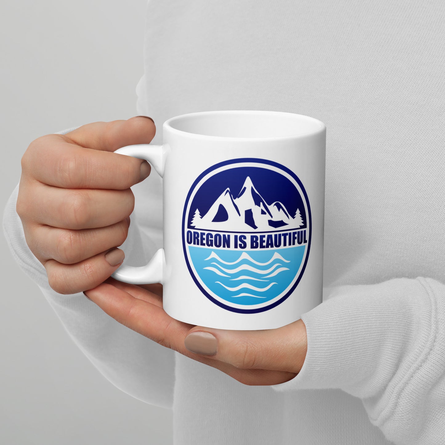 Oregon is Beautiful - White glossy mug