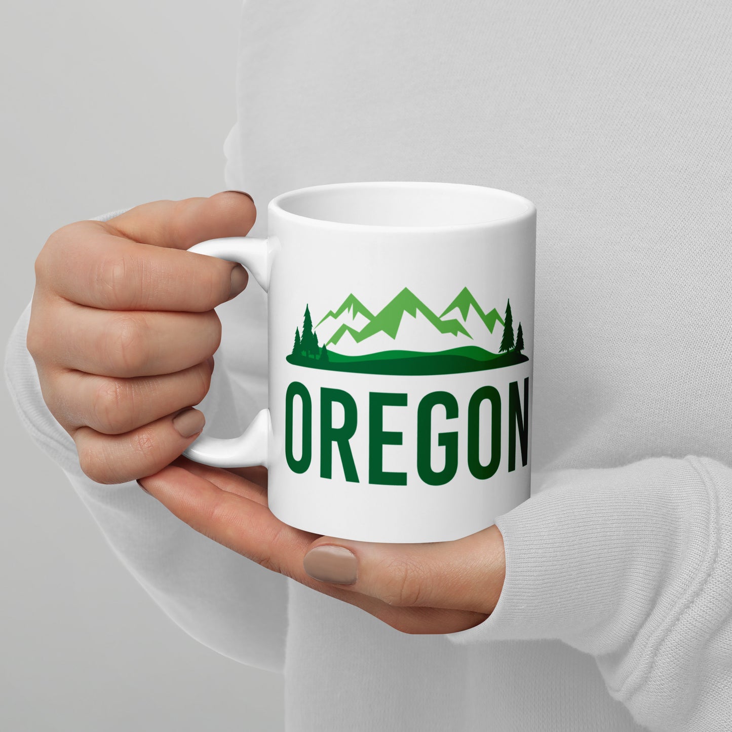 Keep Oregon Green - White glossy mug