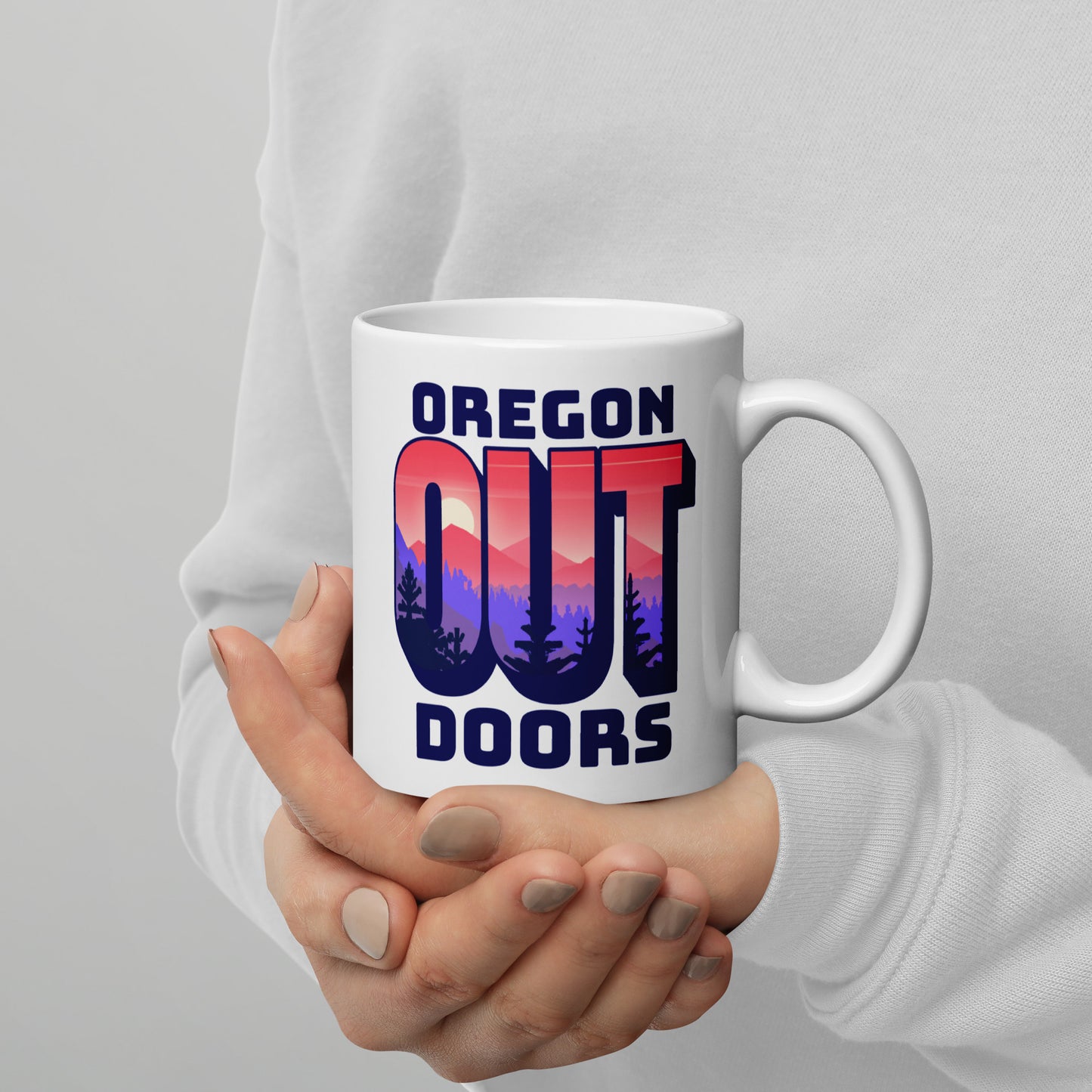 Oregon Out Doors - White glossy mug