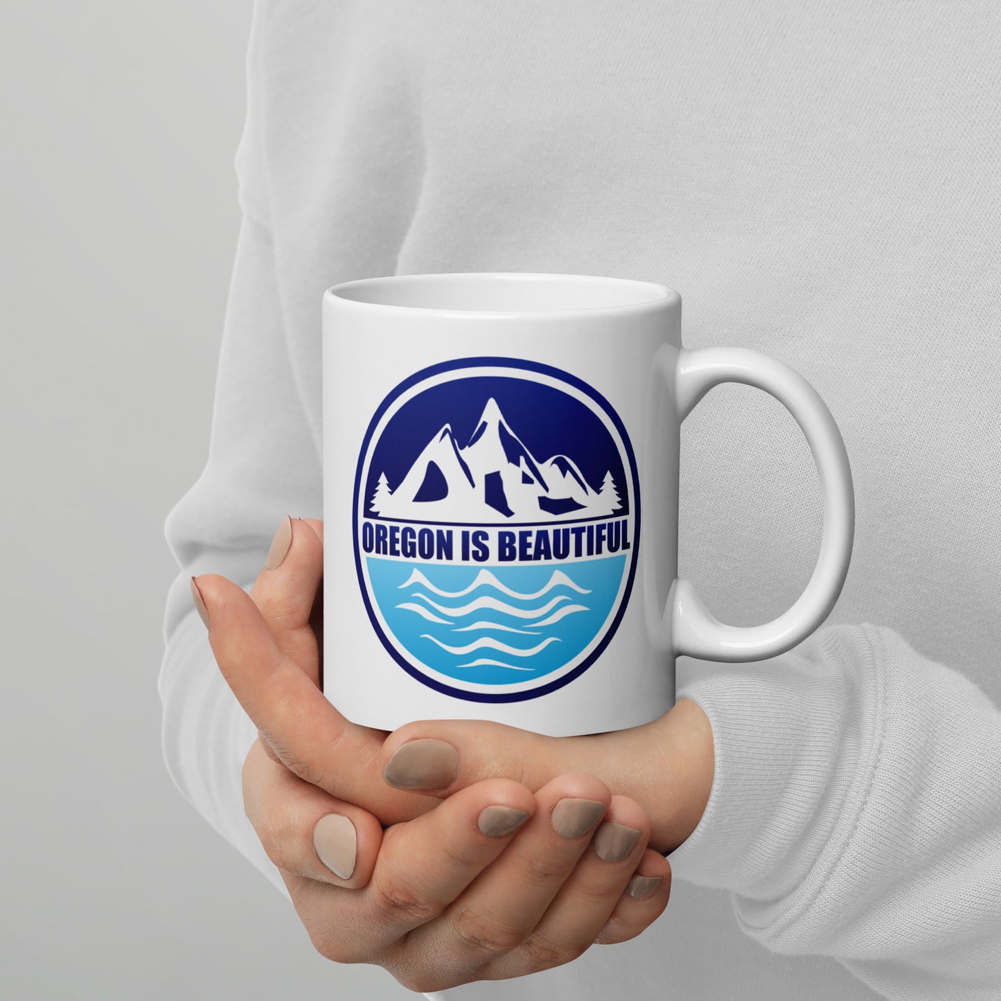 Oregon is Beautiful - White glossy mug