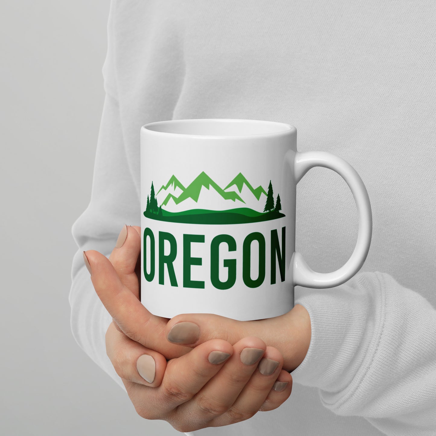 Keep Oregon Green - White glossy mug