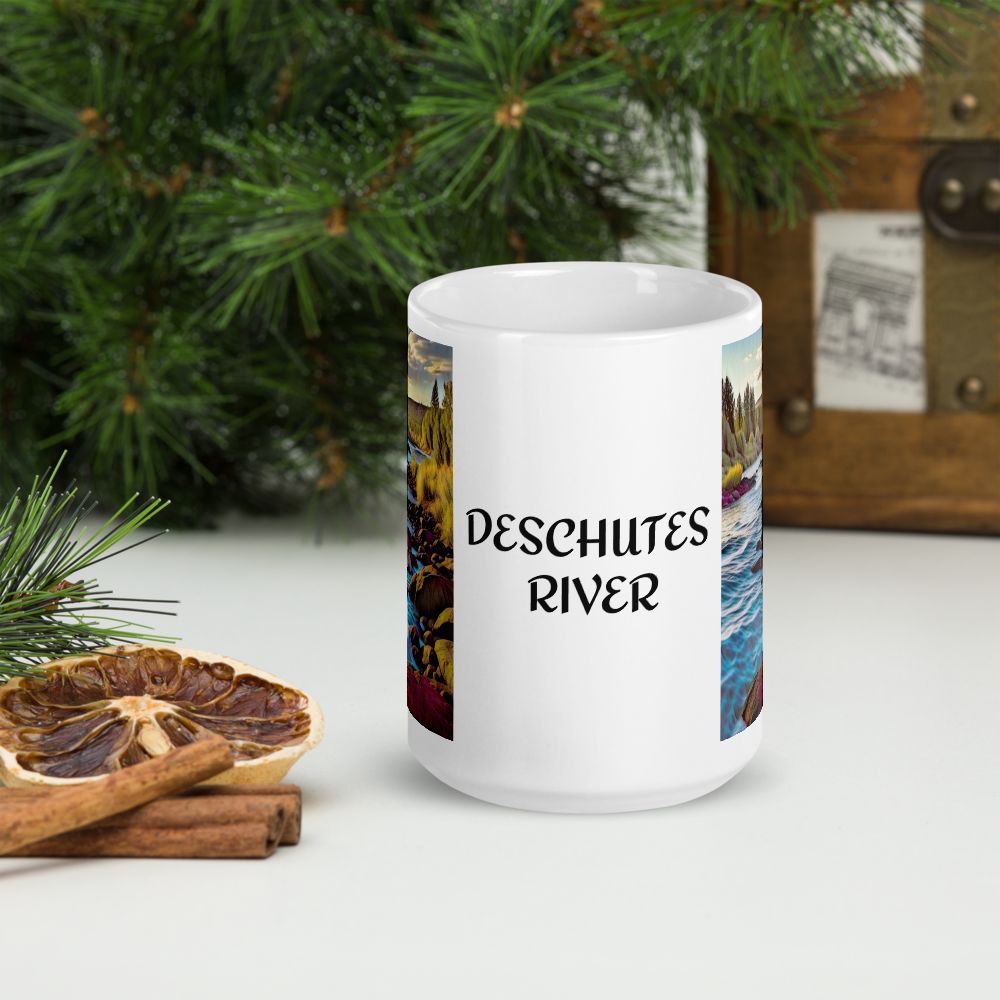 Deschutes River - White glossy mug