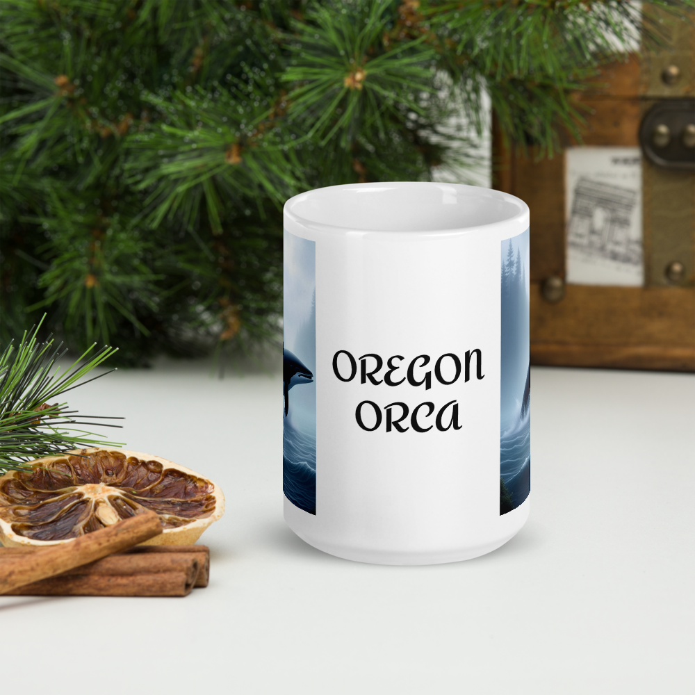 Oregon Orca - White glossy mug