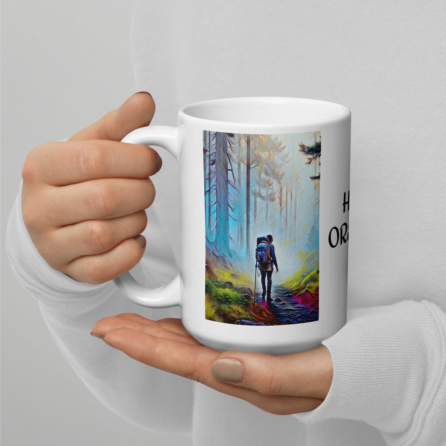 Hike Oregon - White glossy mug