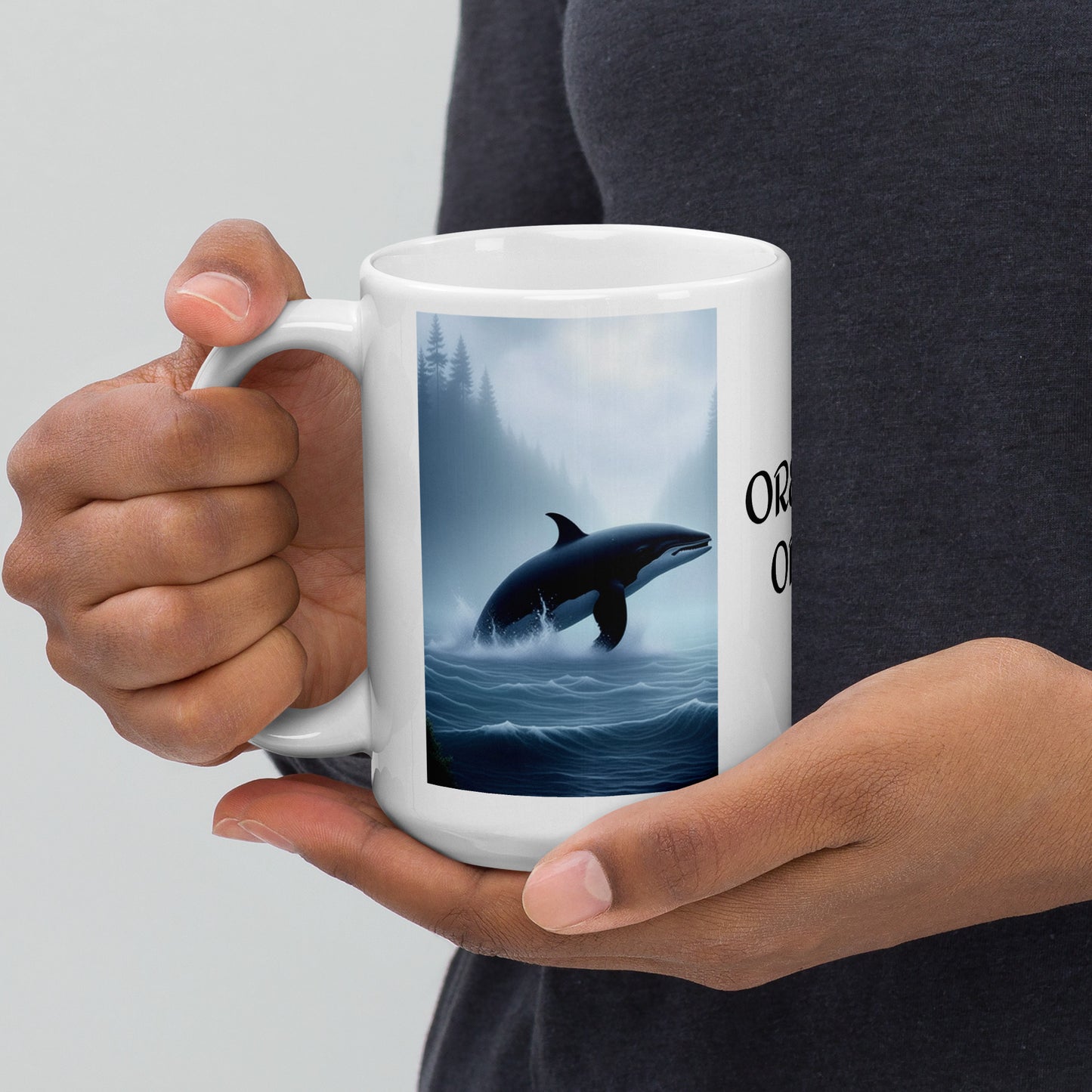 Oregon Orca - White glossy mug