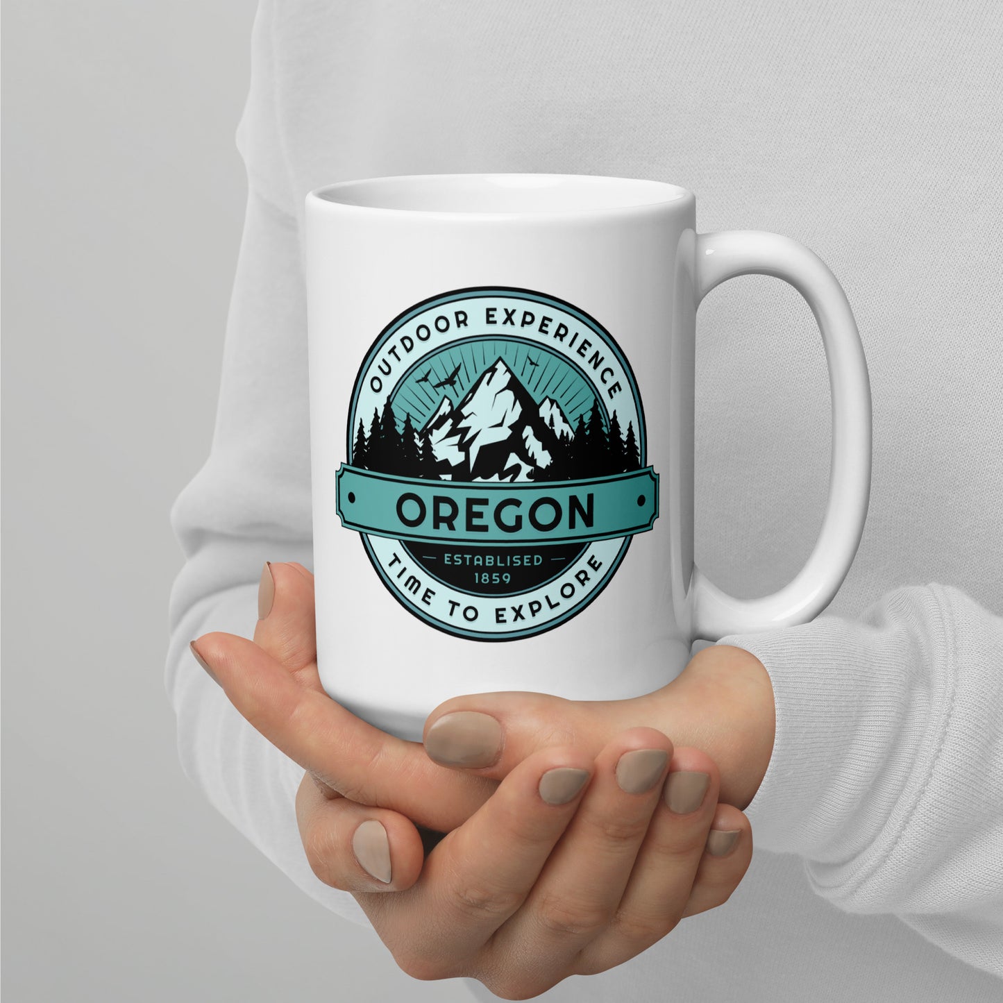 OREGON - OUTDOOR EXPERIENCE - White glossy mug