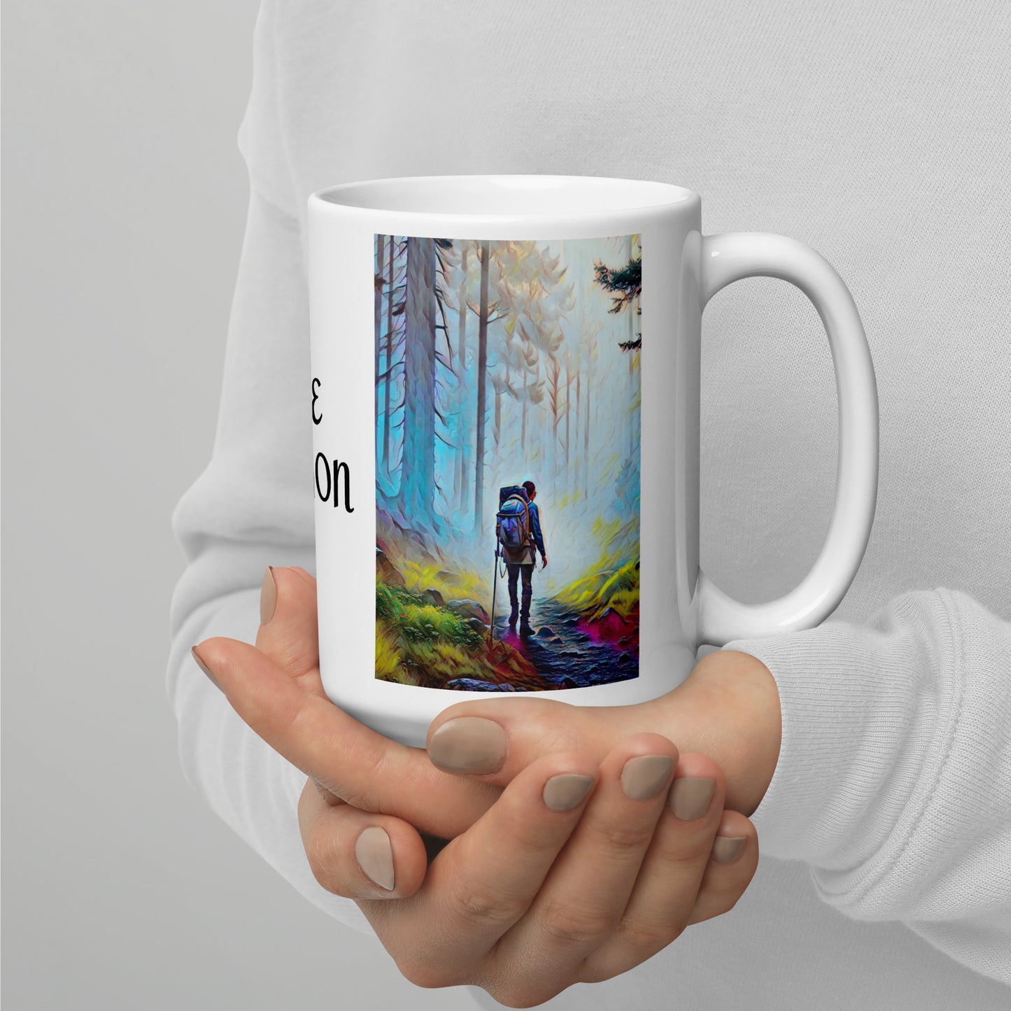 Hike Oregon - White glossy mug