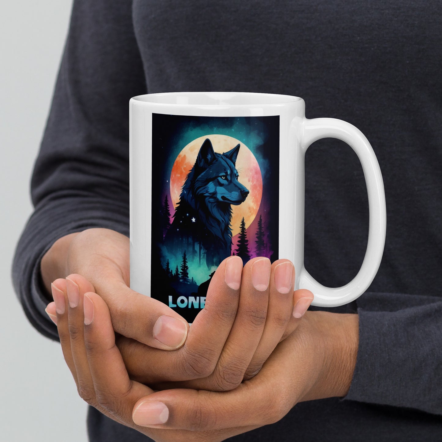 Lone Wolf - White glossy mug