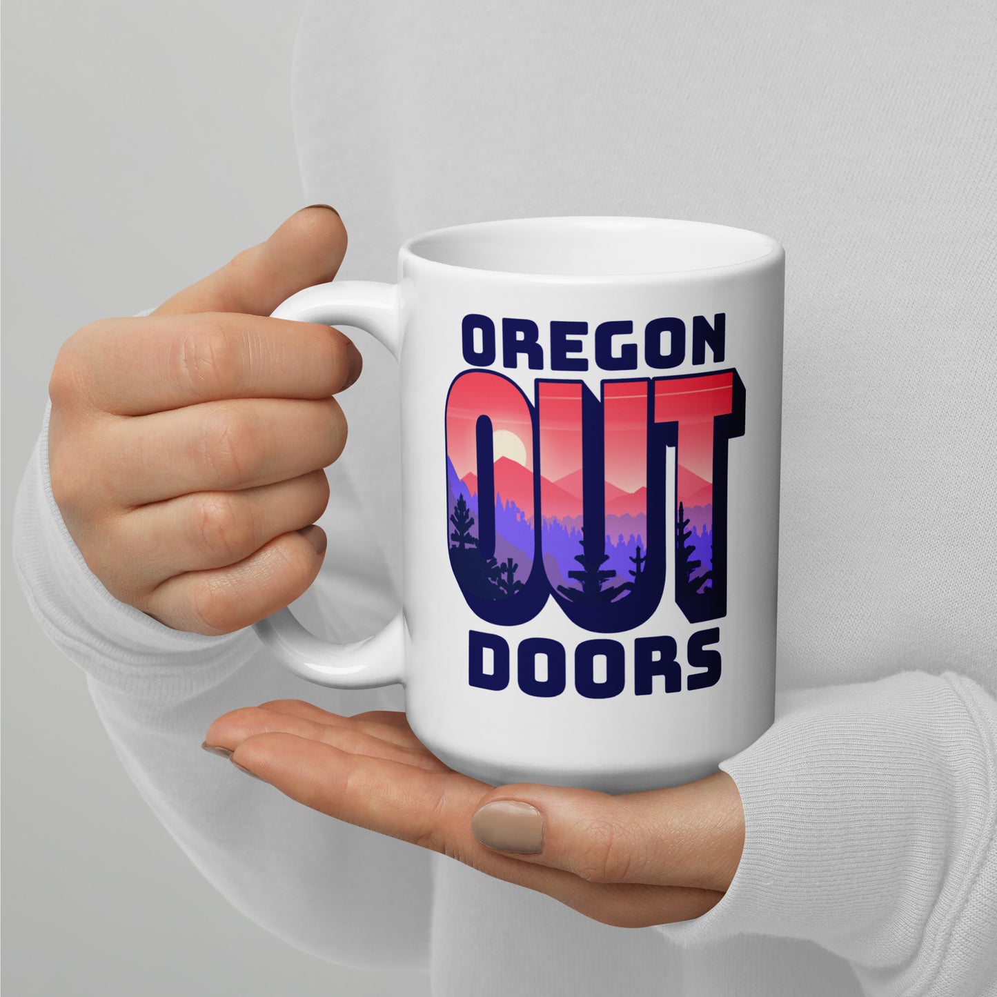 Oregon Out Doors - White glossy mug