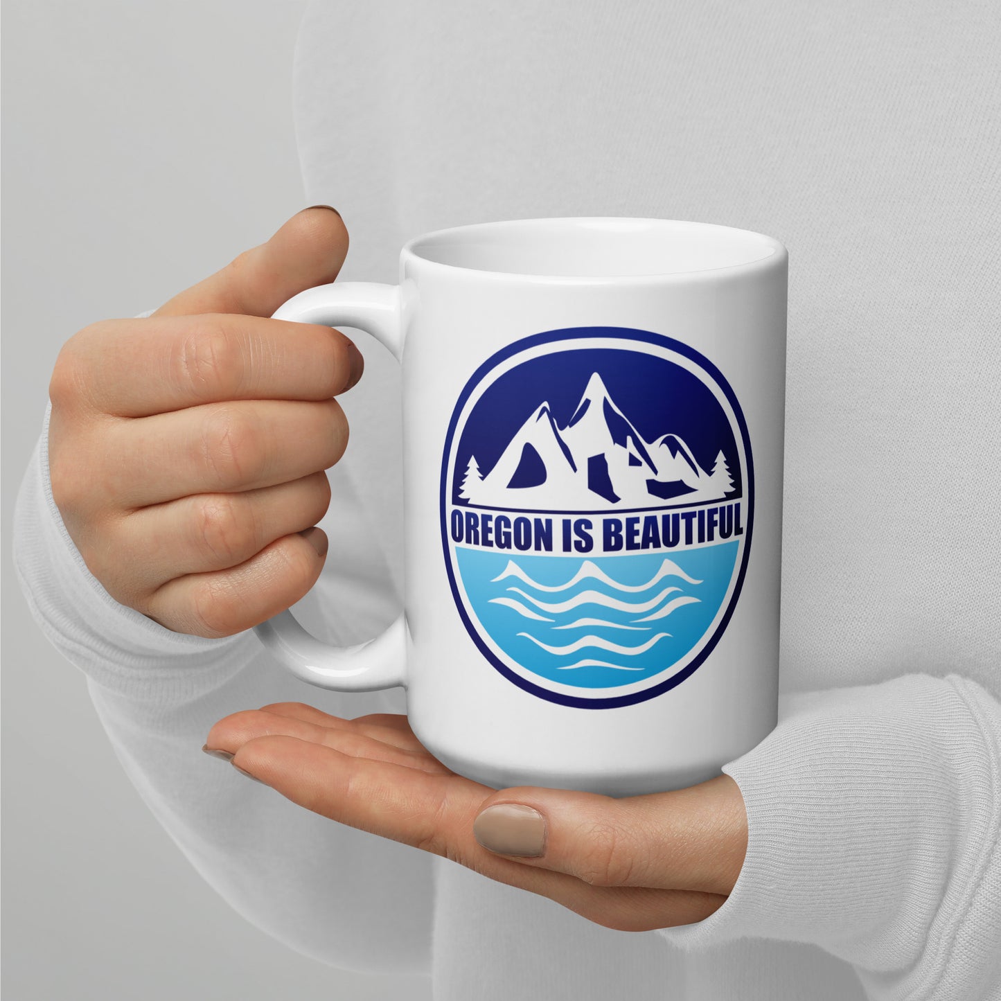 Oregon is Beautiful - White glossy mug