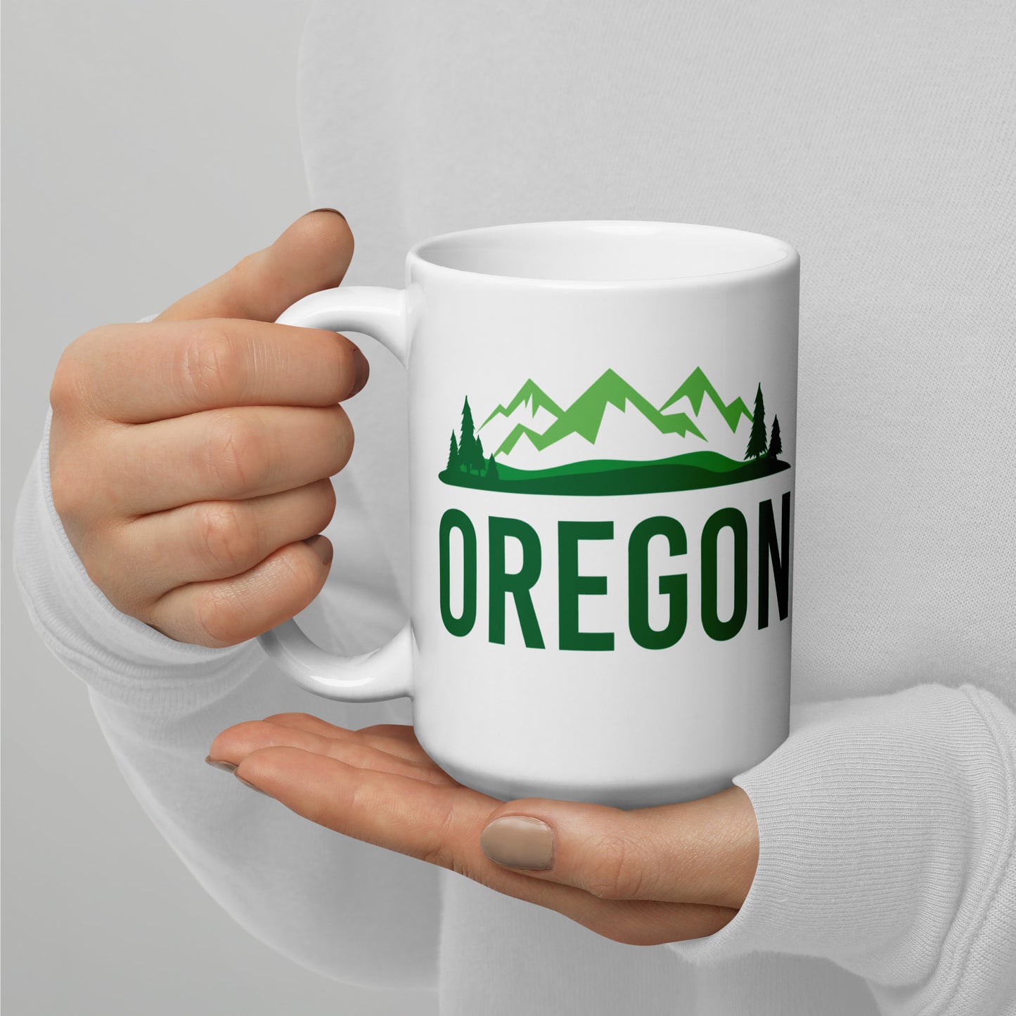 Keep Oregon Green - White glossy mug