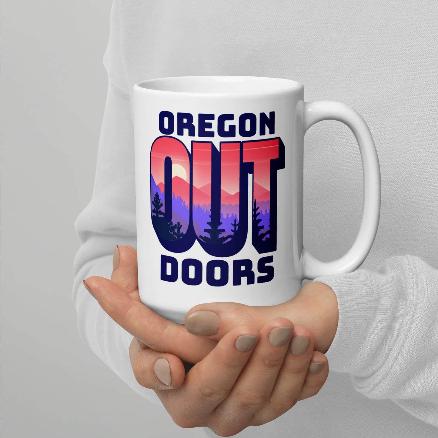 Oregon Out Doors - White glossy mug