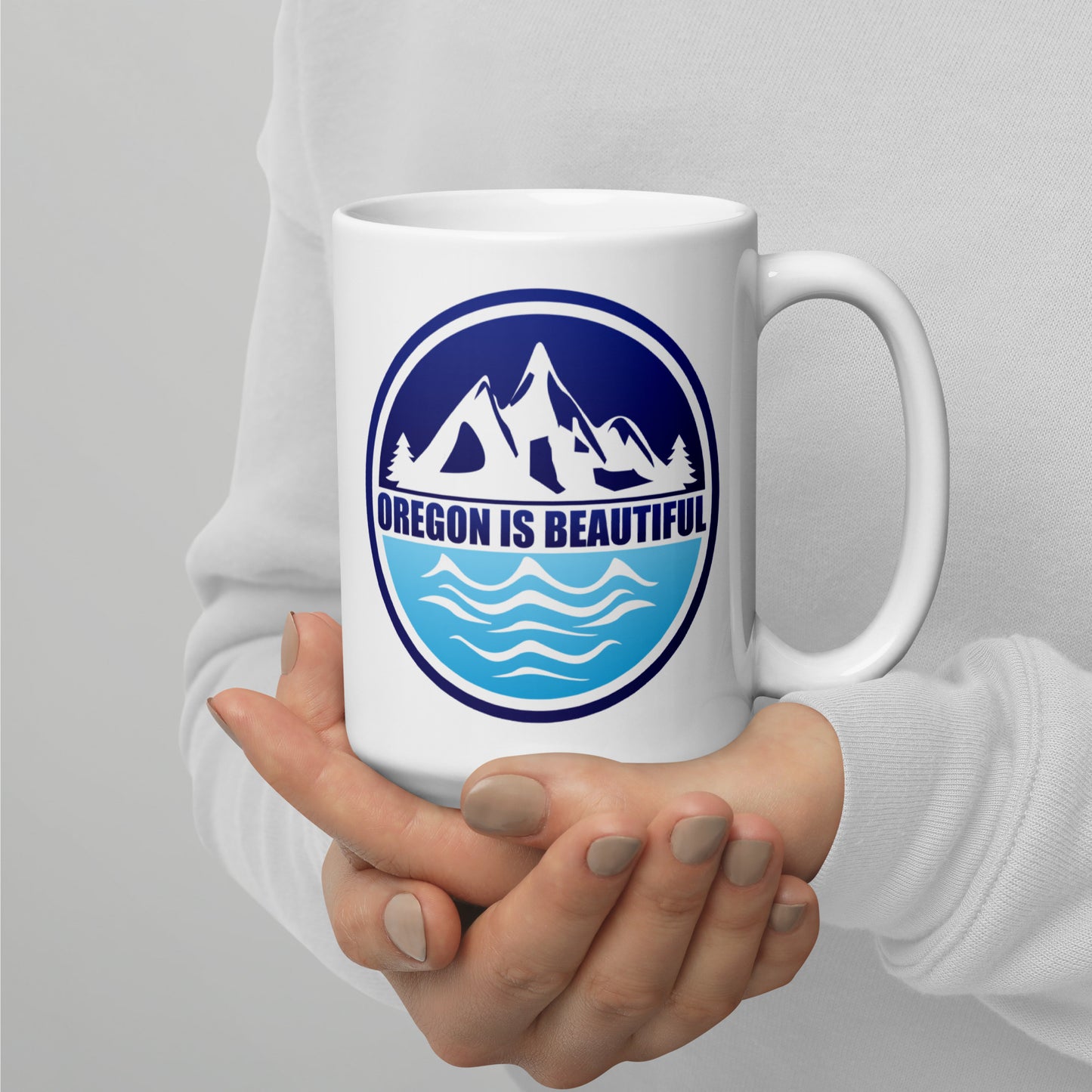 Oregon is Beautiful - White glossy mug