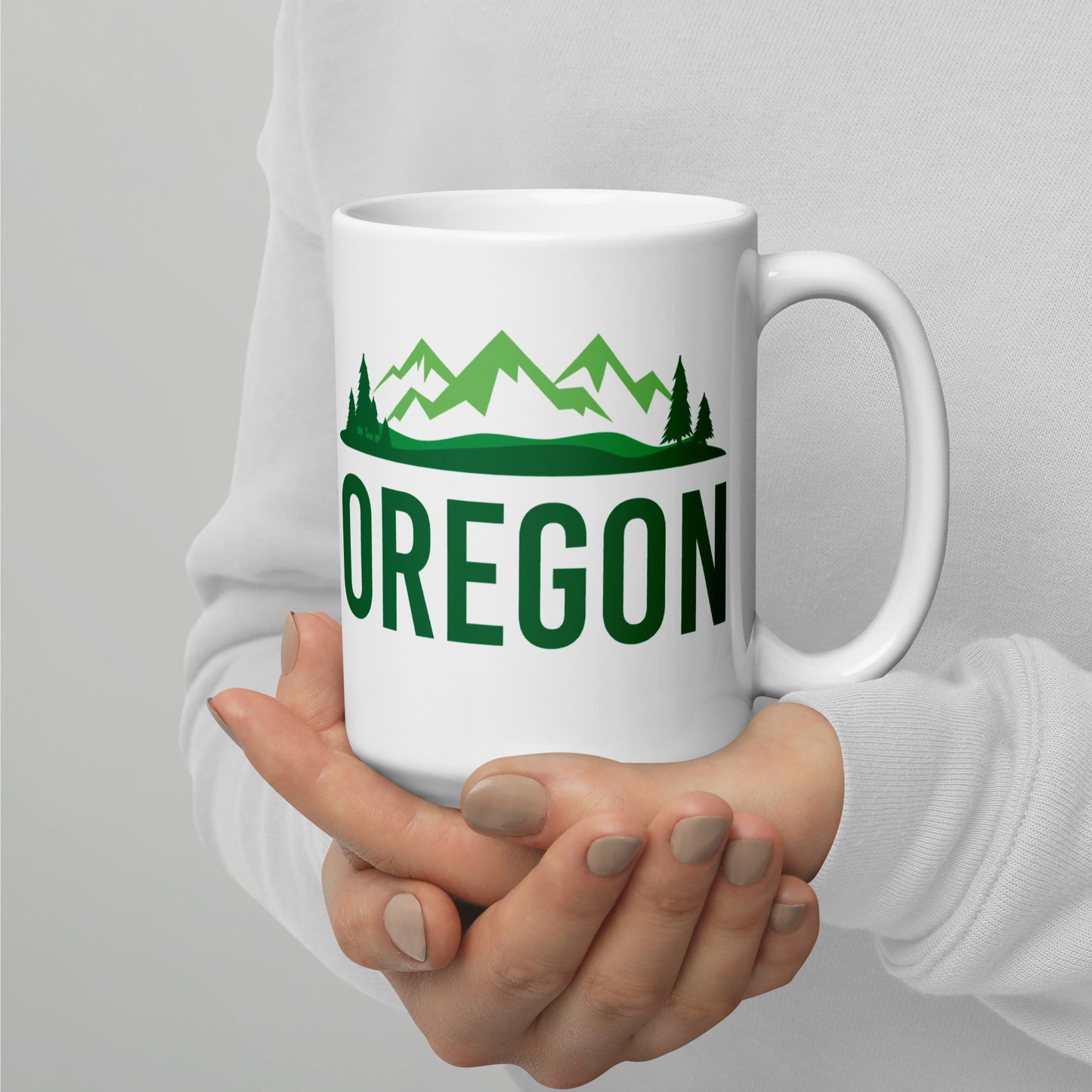 Keep Oregon Green - White glossy mug