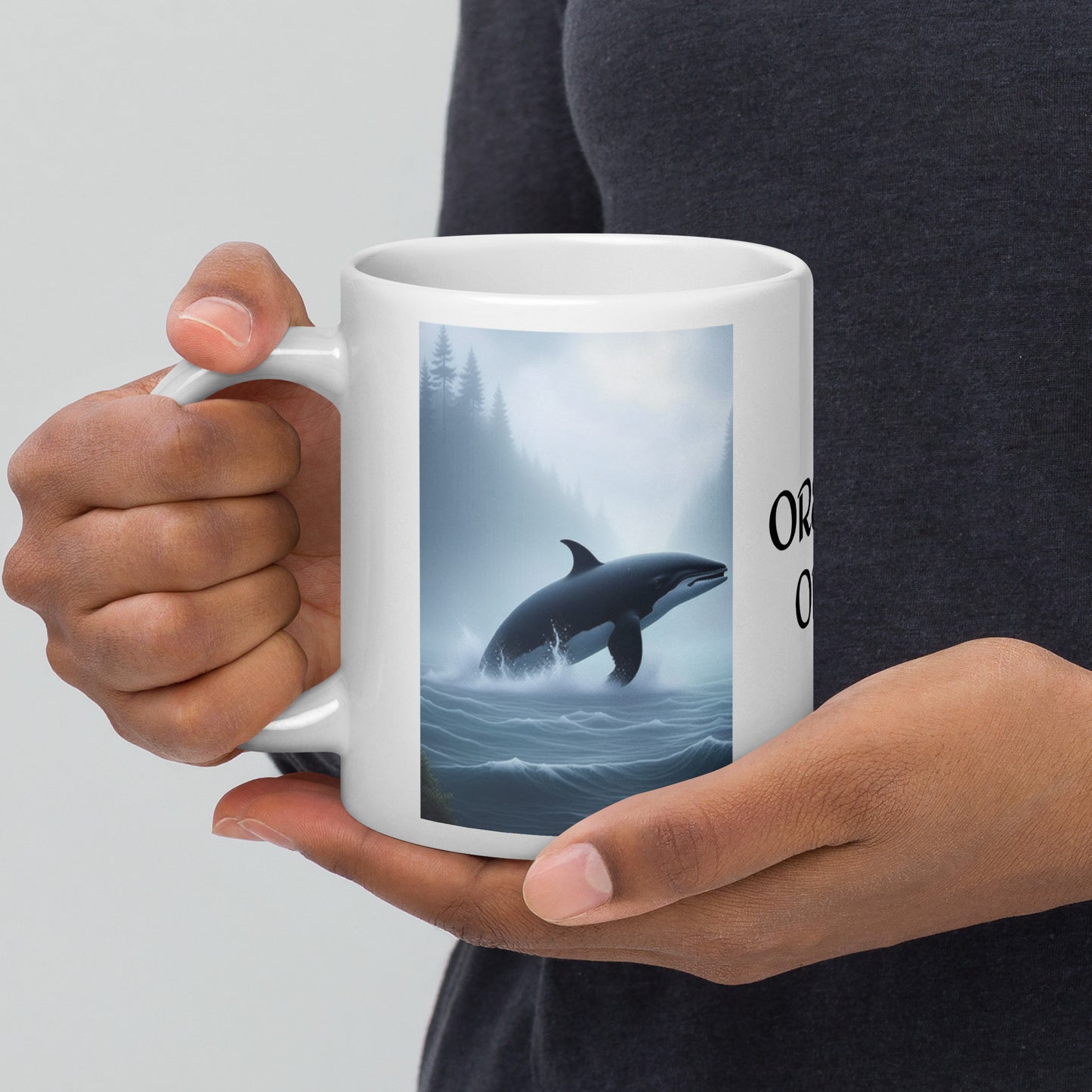 Oregon Orca - White glossy mug