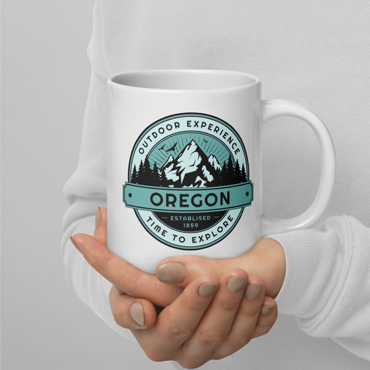 OREGON - OUTDOOR EXPERIENCE - White glossy mug