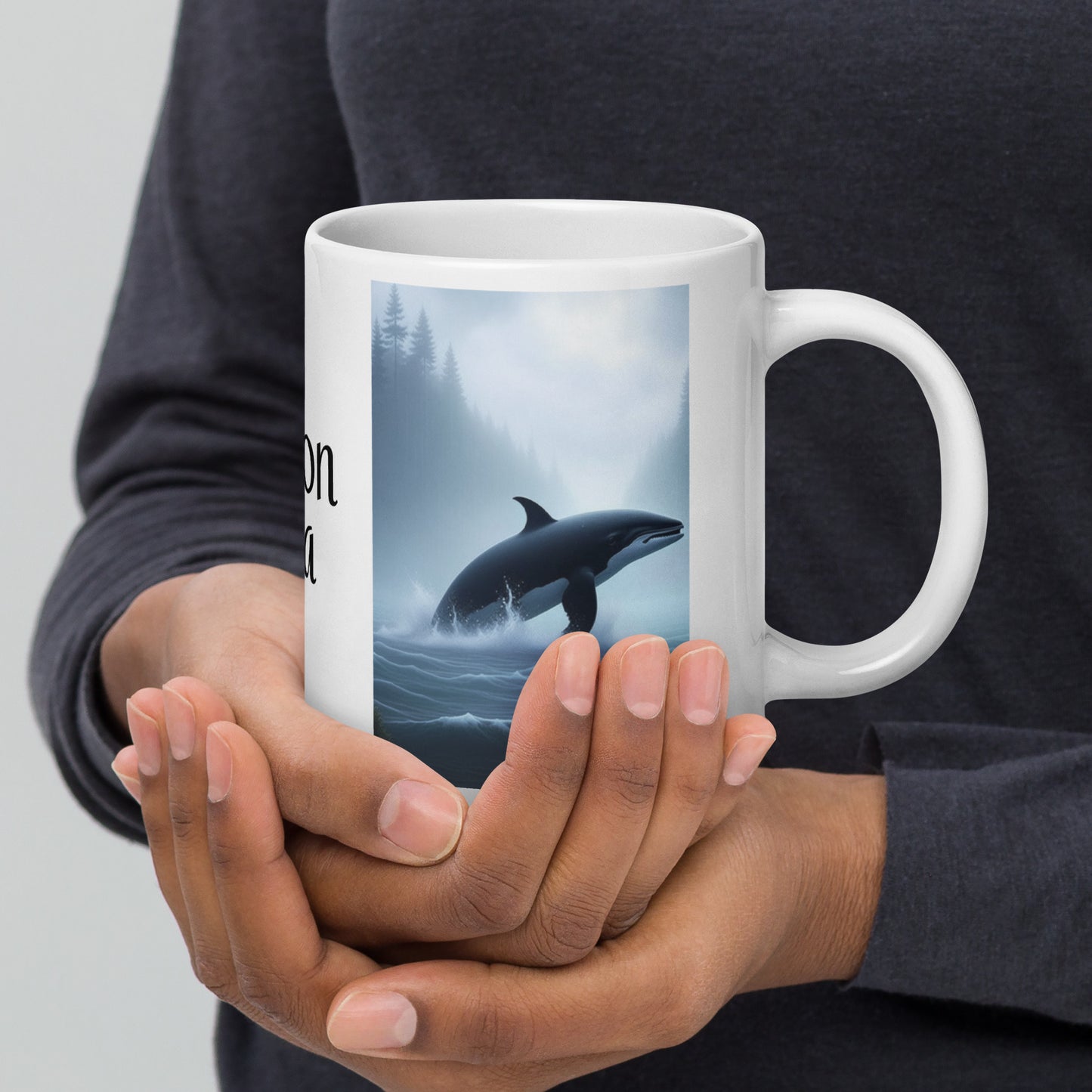 Oregon Orca - White glossy mug