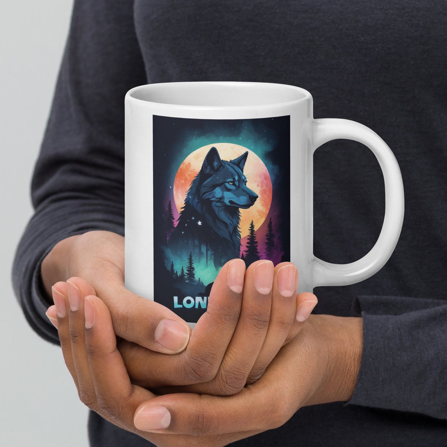 Lone Wolf - White glossy mug