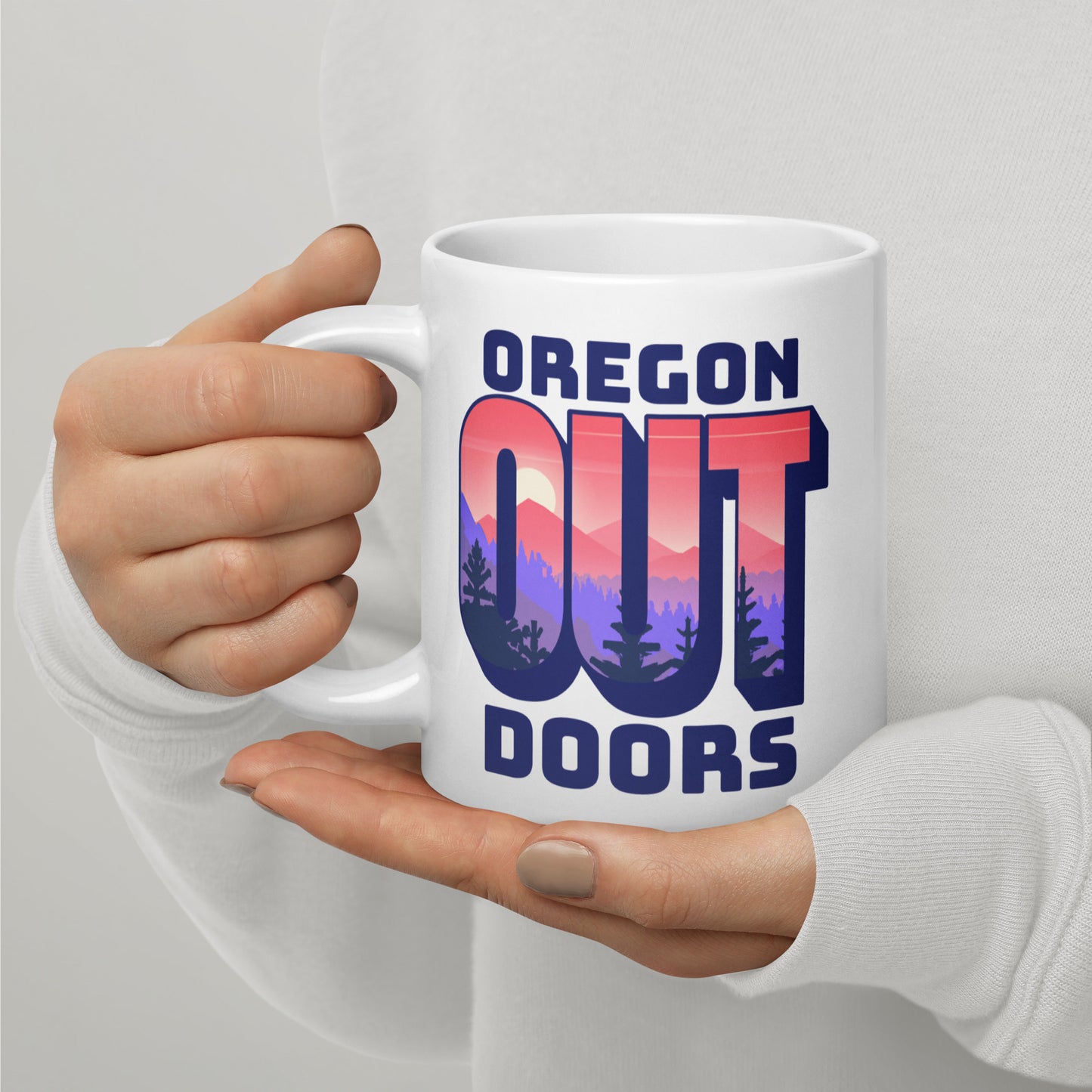 Oregon Out Doors - White glossy mug