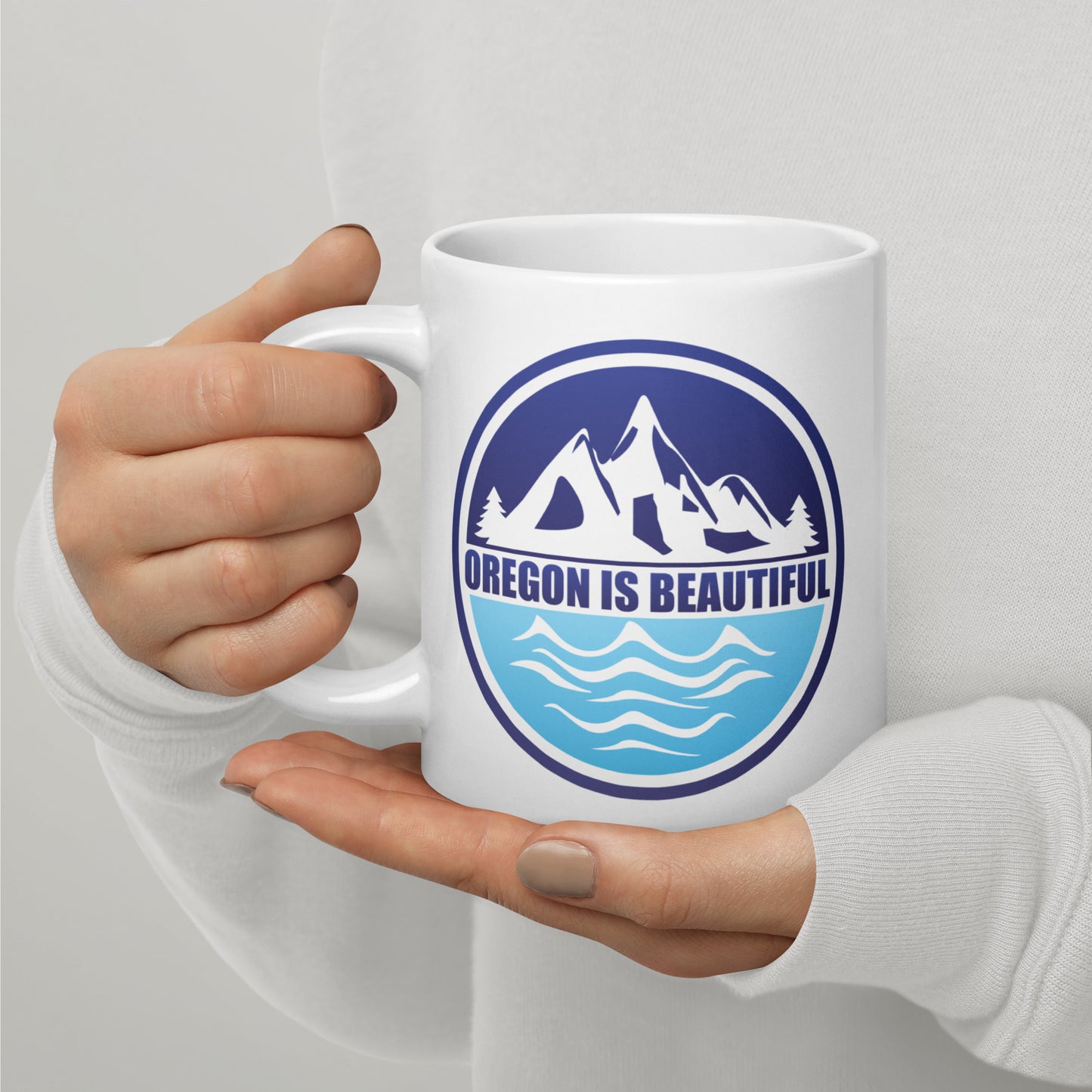 Oregon is Beautiful - White glossy mug