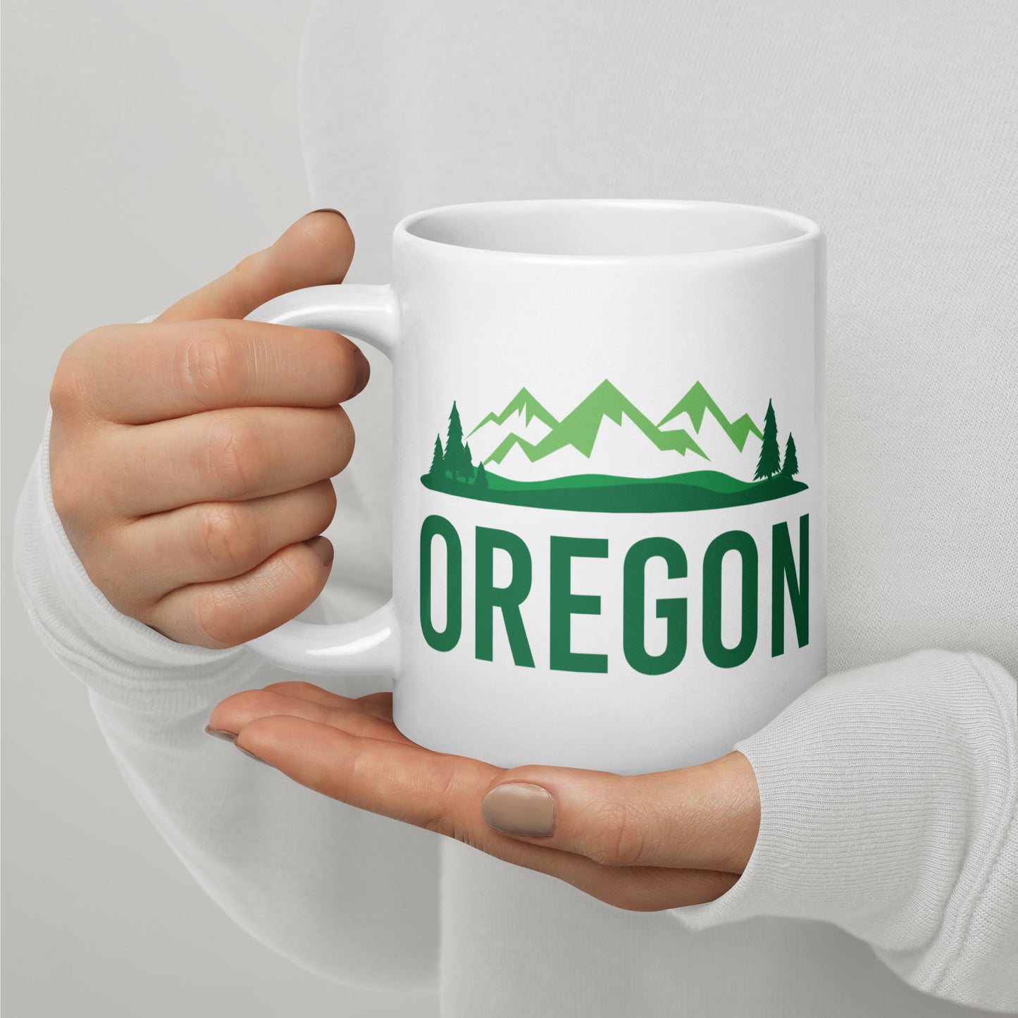 Keep Oregon Green - White glossy mug