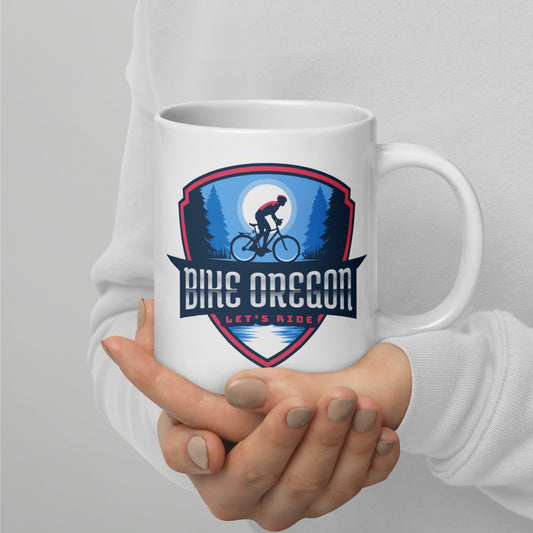 Bike Oregon - White glossy mug