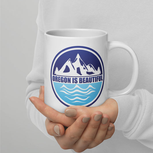 Oregon is Beautiful - White glossy mug