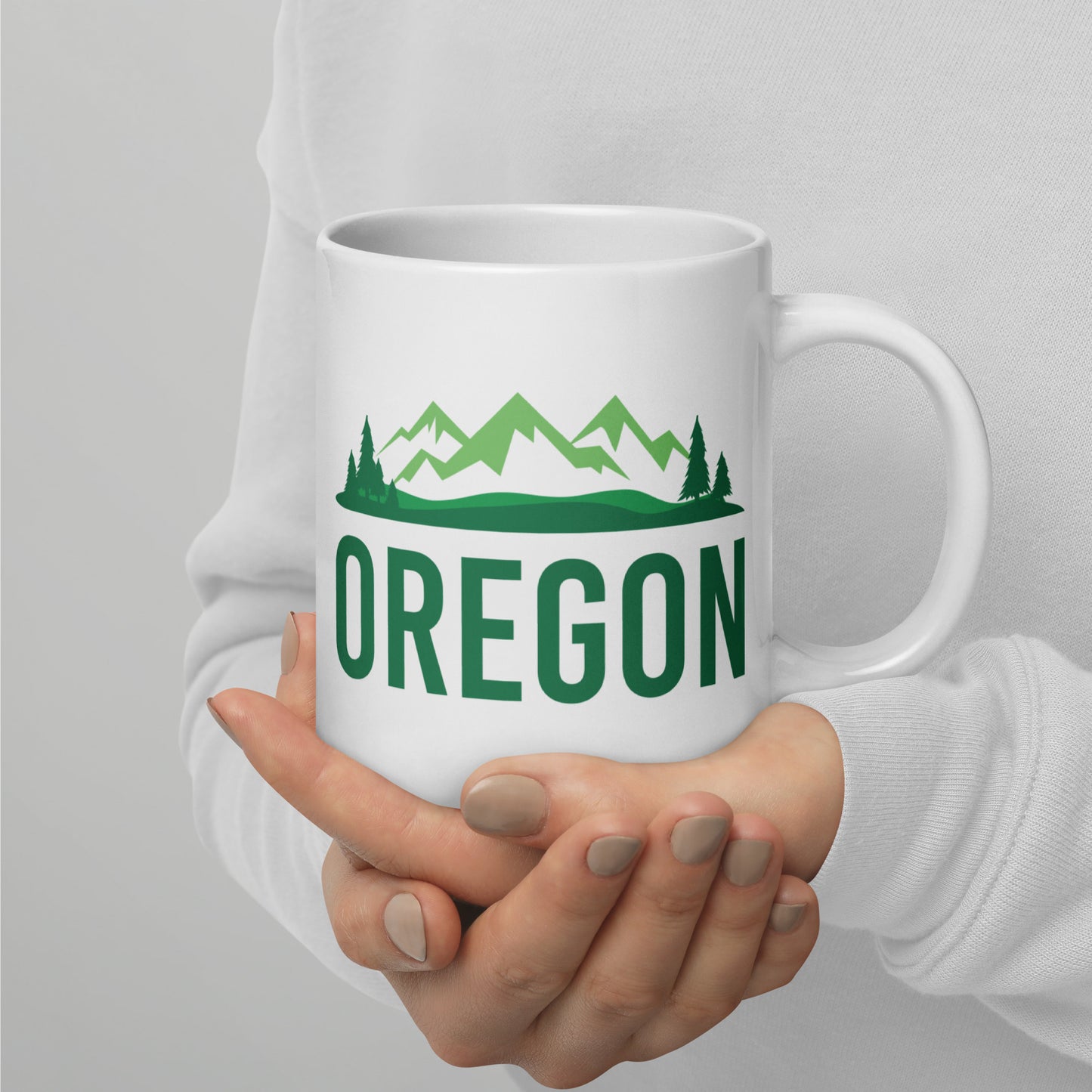 Keep Oregon Green - White glossy mug