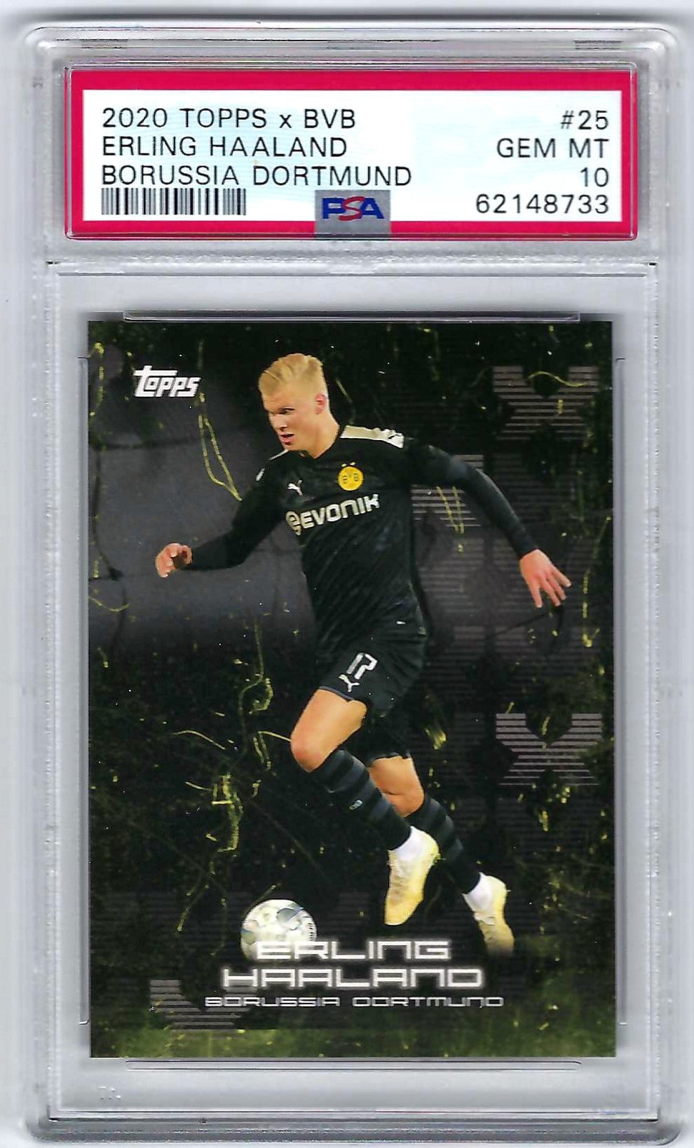 ERLING HAALAND 2020 Topps x BVB Borussia Dortmund 25 RC Rookie PSA 10