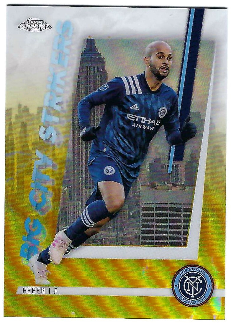 2021 Topps Chrome MLS HEBER New York City FC GOLD REFRACTOR 21/50